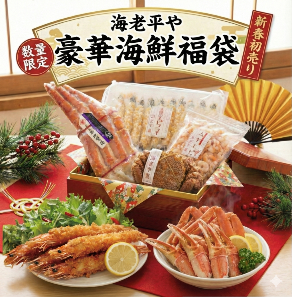 【実質6,500円OFF】タラバ・毛ガニ・カニ爪入り！海老平やの「遅れてきたお年玉」豪華海鮮福袋【数量限定】※一部内容変更あり